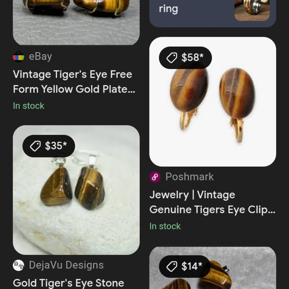 Source Unknown Brown Tiger's Eye Ring - image 1